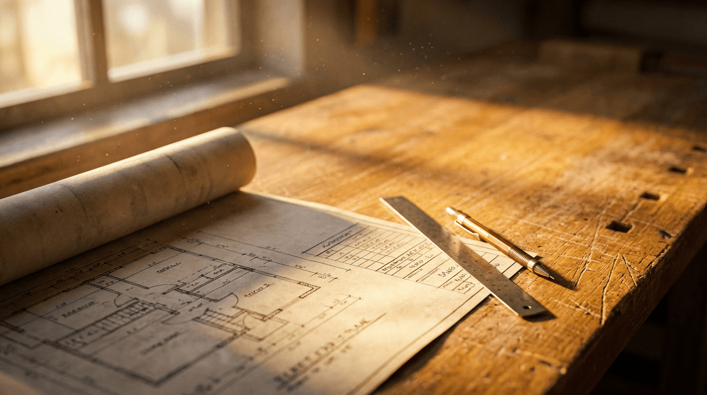 Construction consultant reviewing project blueprints on-site in Nairobi